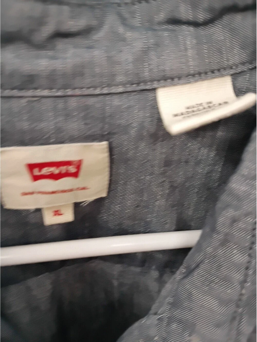 Levi's Shirt Mens XL Gray Lightweight Casual Cowboy Button Up Cotton Outdoor